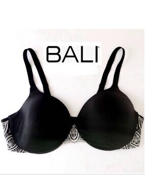 Bali Concealers Black Underwire Bra Style 3425 Size 40D